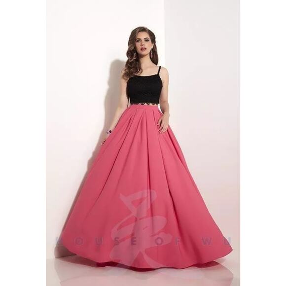 Studio 17 Fuchsia Two Piece Fit & Flare Ball Gown Dress Size 4 Black Pink - Picture 1 of 4
